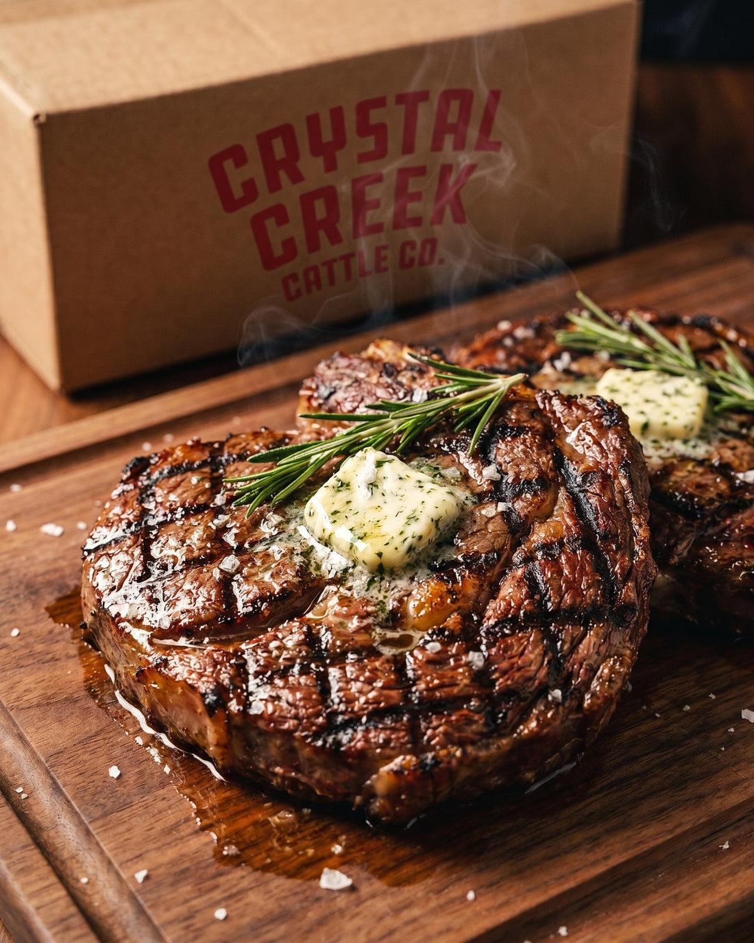 Steaks cooking on a grill for a Dallas butcher guide